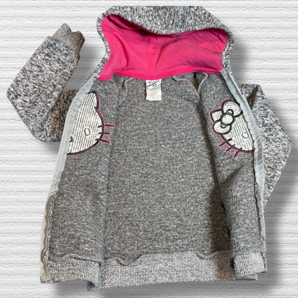 Hello Kitty Knit Sequin Zipper Front Enamel Pull Tab Jacket 2020 Size 5/6 - Picture 4 of 8